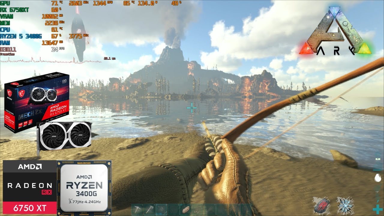 ARK SURVIVAL EVOLVED RYZEN 5 3400G RX 6750XT 12GB