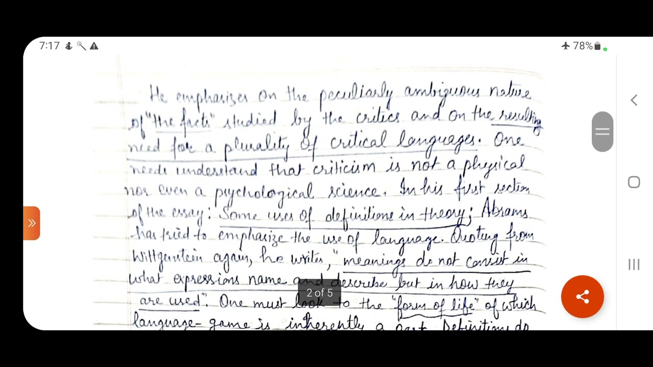 M.H.Abrams' What's the use of theorizing about the Arts