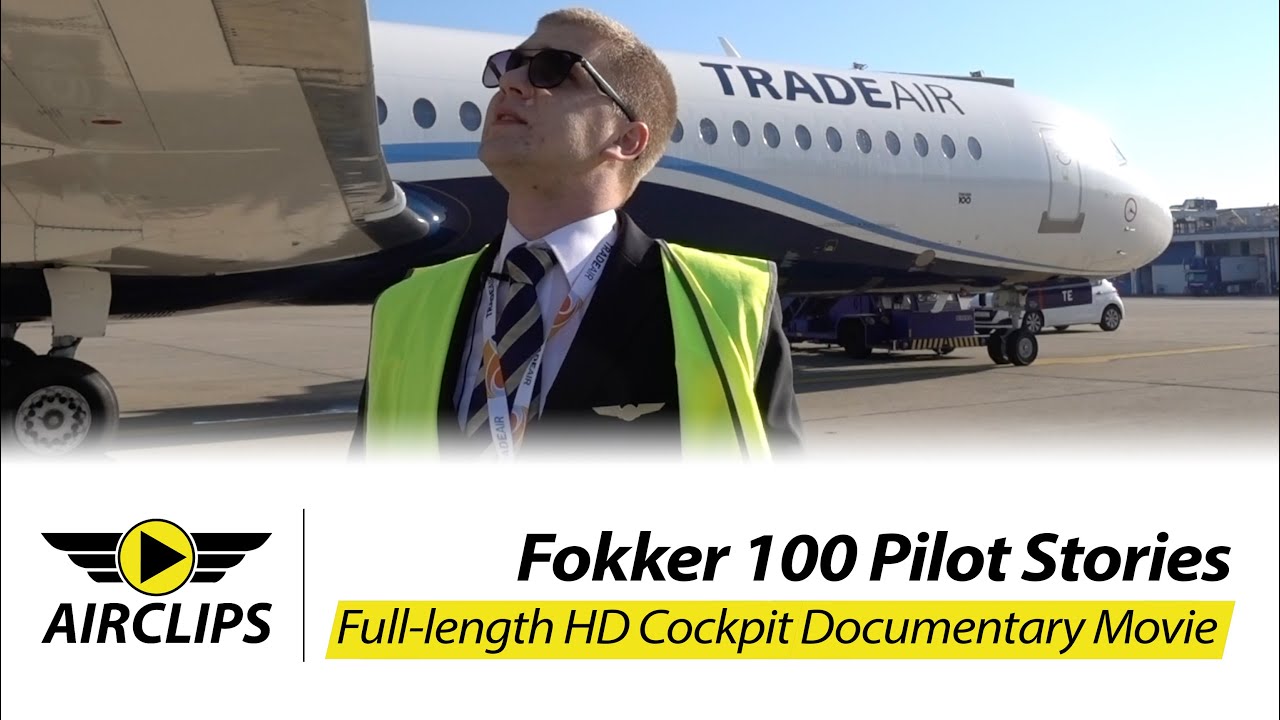 FUN CREW!! Classic Trade Air Fokker 100 Ultimate Cockpit Movie, smiles & styles to Madrid [AirClips]