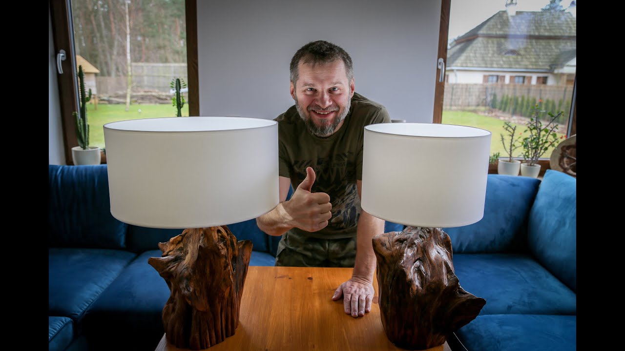 DIY Rot rustical oak lamp - Lampa z korzenia dębu