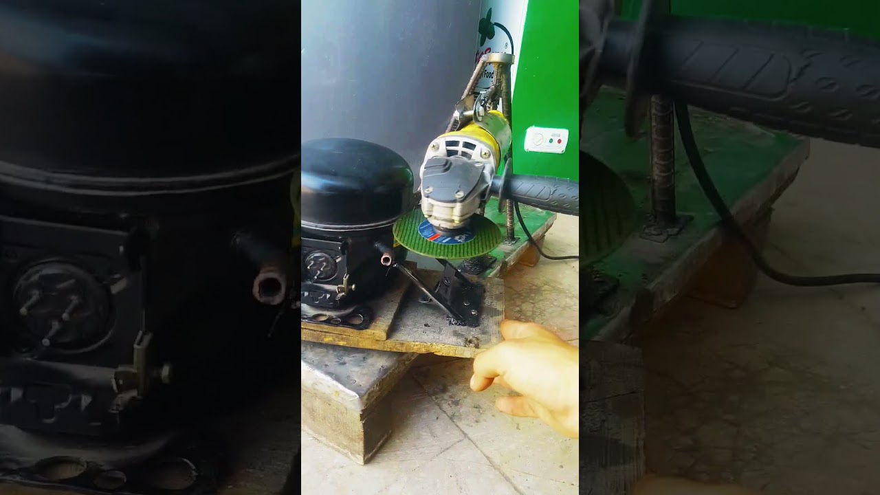 Hand made compressor cutter #AC # fridge # compressors # cutter machine # hvacr # viral video#