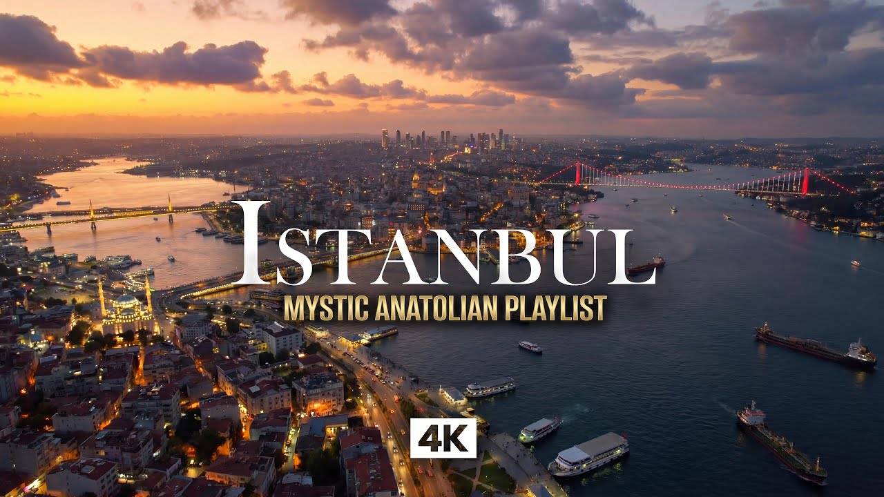 ISTANBUL in 4K &ndash; Bosphorus Sunset Drone with Relaxing Anatolian Mystic Music | Cinematic Aerial View