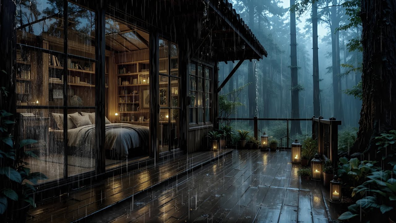 Fall Asleep Fast 🌲 Peaceful Forest Rain at Night for Deep Sleep