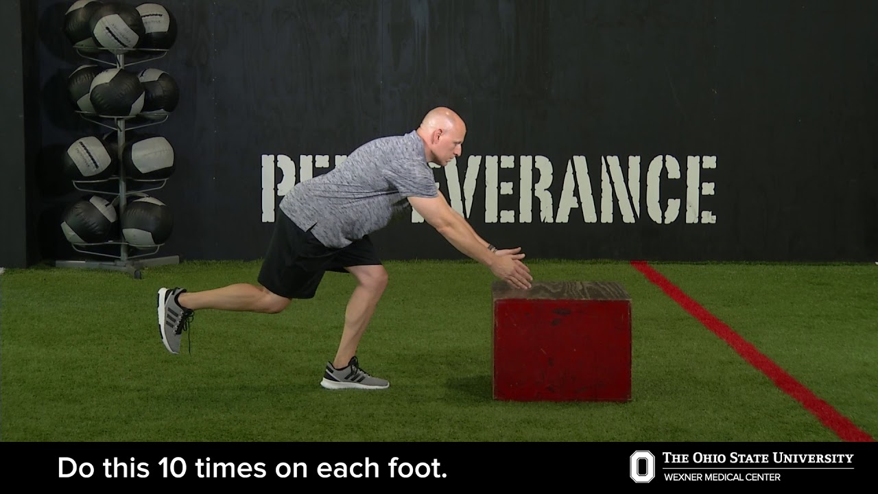 Single-leg balance exercise with arm workout | Ohio State Medical Center