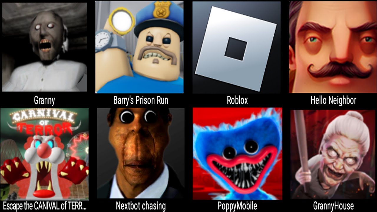 Granny, Barry's Prison Run, Roblox, Hello Neighbor, Nextbot Chasing, PoppyMobile, GrannyHouse