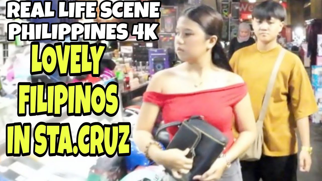 LOVELY FILIPINOS IN AVENIDA RIZAL AVENUE NIGHT STA CRUZ MANILA TOUR WALKING IN PHILIPPINES 4K