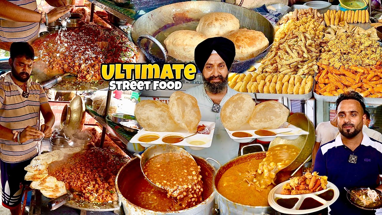 Highest Selling Street Food In Jalandhar | Desi Ghee Puri Chole & Panner Nutri Kulcha & Samosa