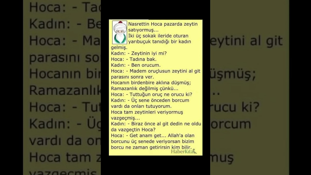 Nasrettin hoca ile iftara doğru