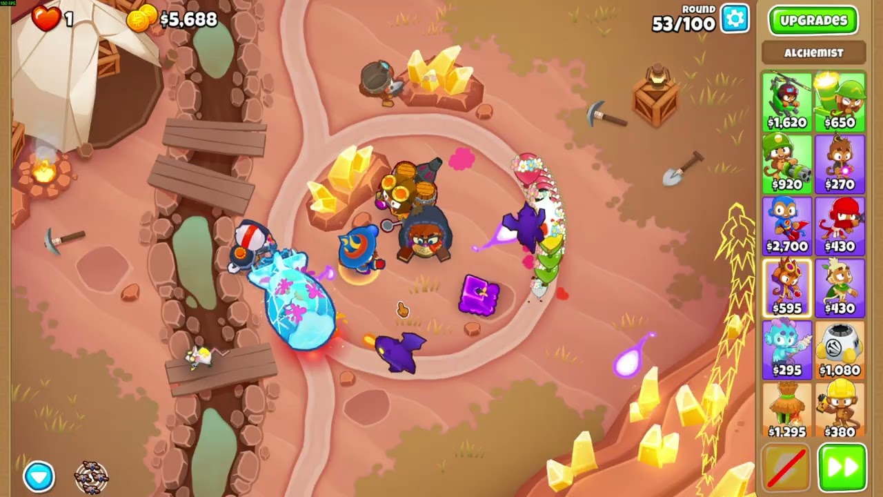 Bloons TD 6 Three Mines Round Black Border CHIMPS