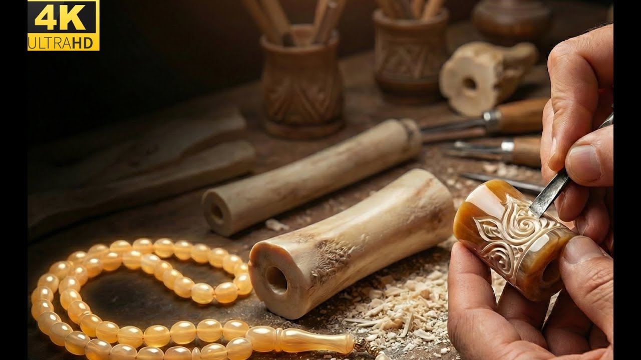 Inside the Workshop: Carving Rare Camel Bone into Luxury Arabic Tasbih