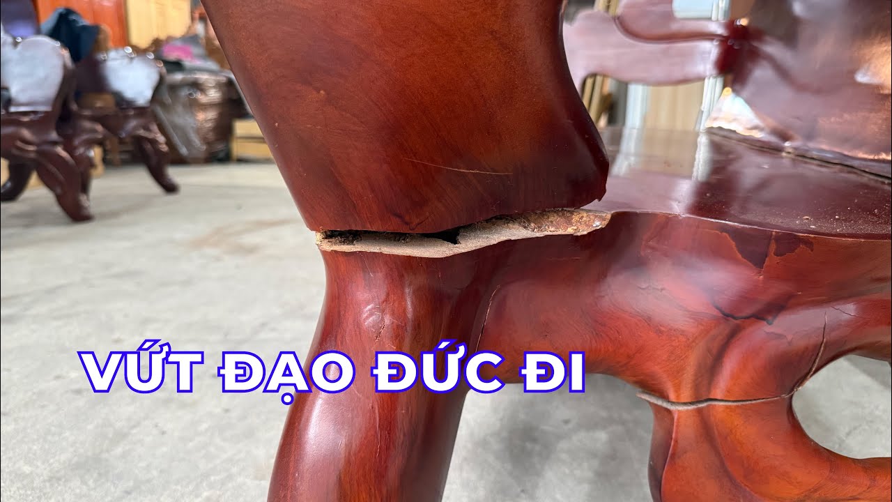 Bộ bàn ghế gốc cây nguyên Khối gỗ hương Gia Lai 100%
