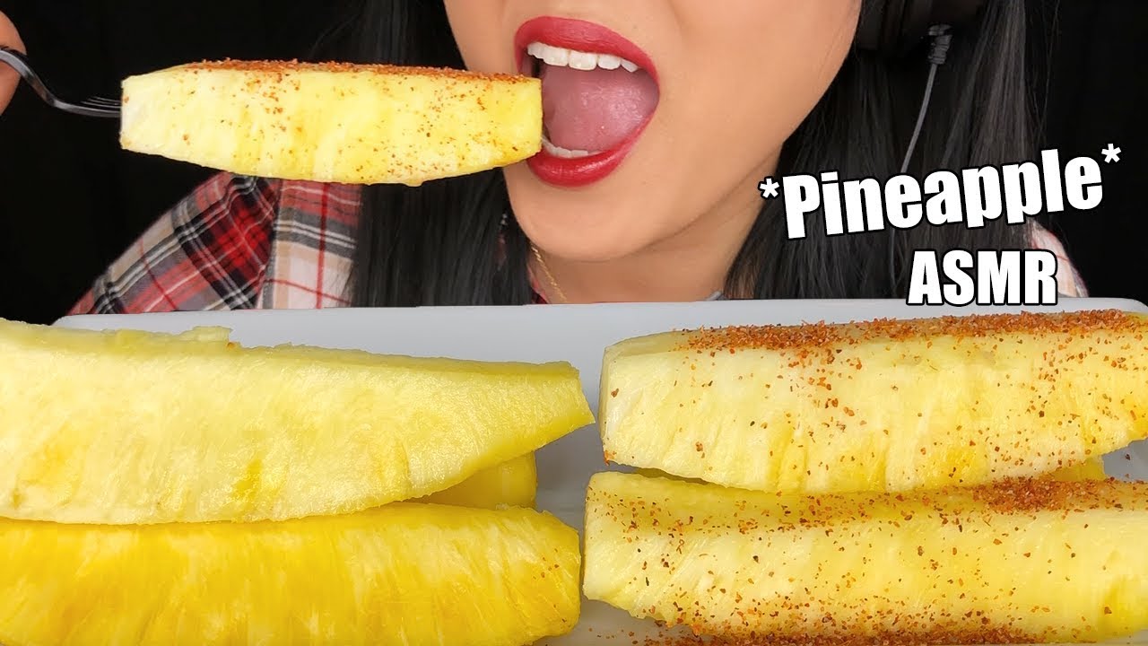 ASMR PINEAPPLE FRUIT PLATTER (Juicy Eating Sounds) | No Talking ASMR Phan