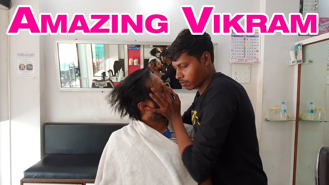 The Best head massage with neck cracking by Vikram so far   Indian Massage