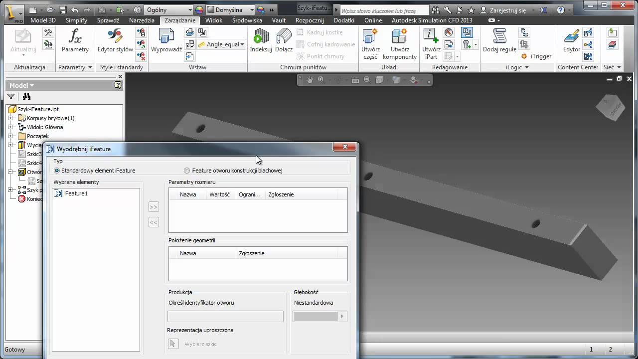 Autodesk Inventor - szyk dopasowany