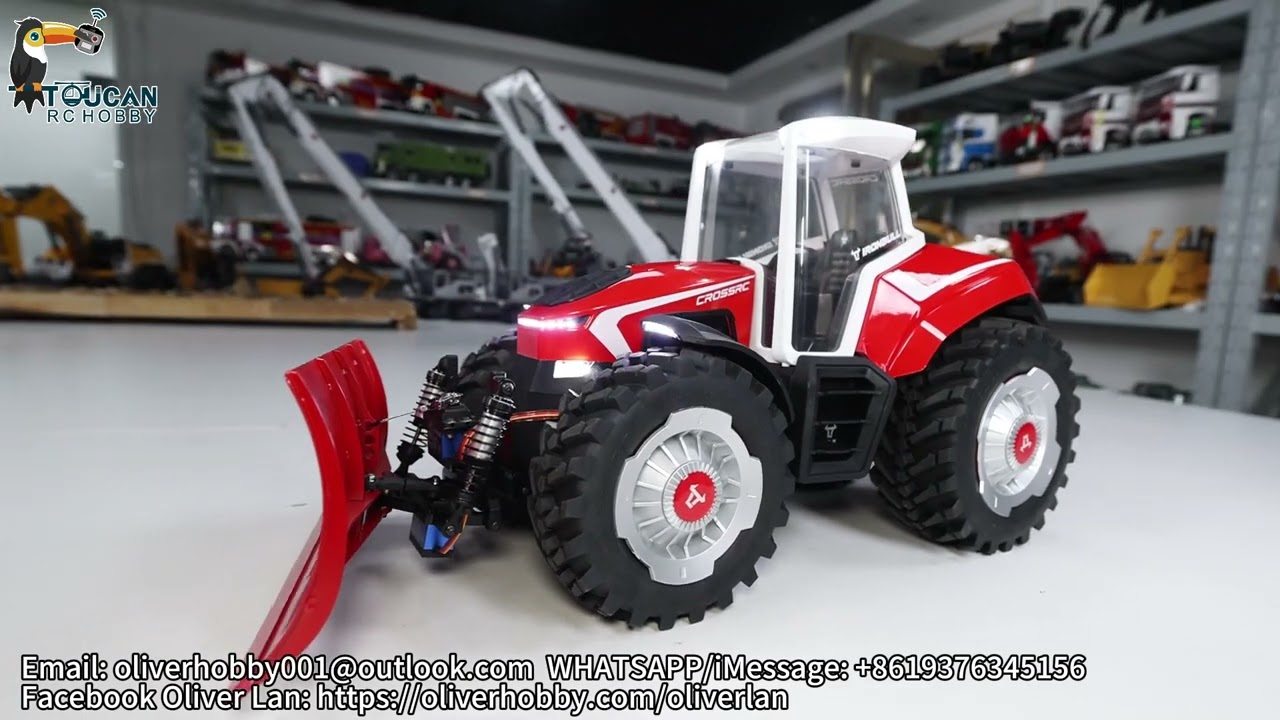 Added Servo control snow blade & sound system for 1/8 TL4 tractor