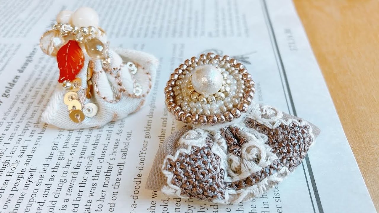 簡単#インド刺繍リボンで作る#大人上品耳飾りの作り方#ビーズ刺繍 #accessory #handmade #embroiderydesigns #diy #簡単ハンドメイド #daiso