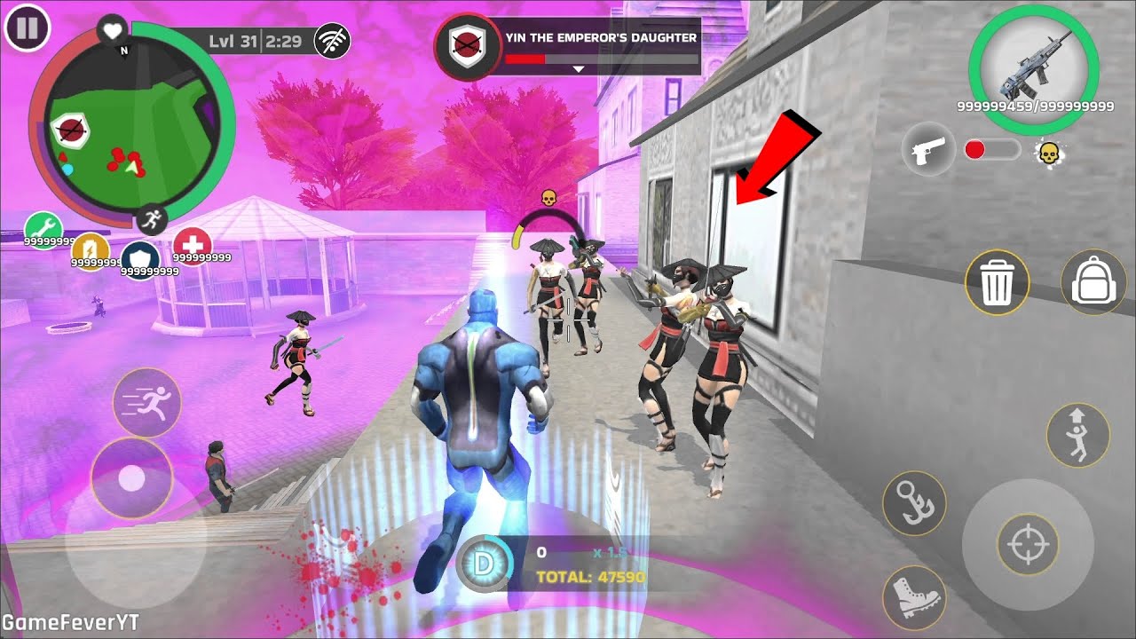 Rope Hero: Cheatground MOD - (rope hero fight yin emperor daughter group) seven yin emperor daughter