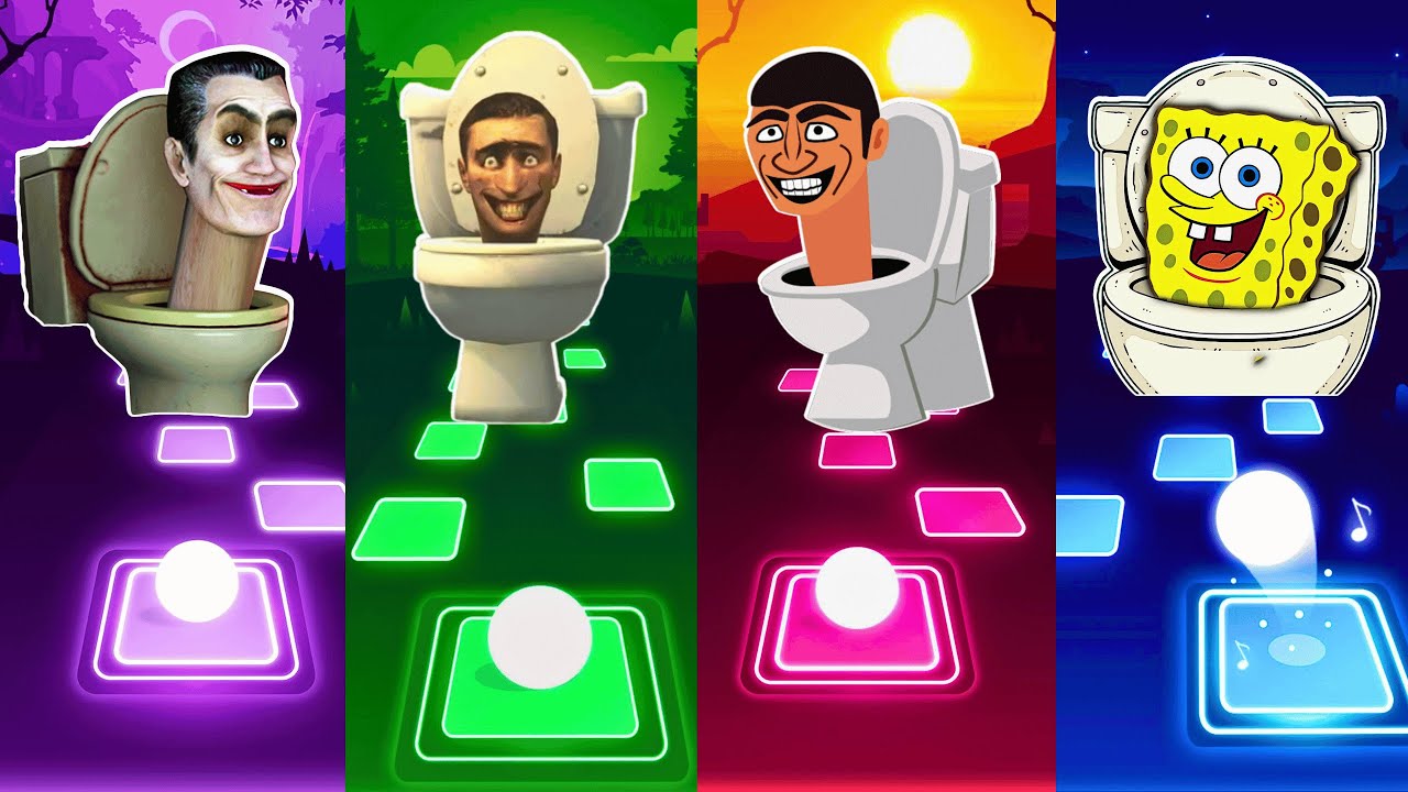 Skibidi Toilet VS Skibidi Toilet SpongeBob   Tiles Hop EDM Rush