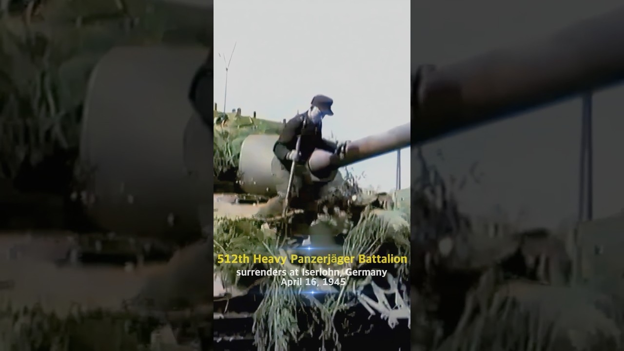 Немецкий 512-й тяжёлый батальон Panzerjäger сдался 99-й американской дивизии в Изерлоне 