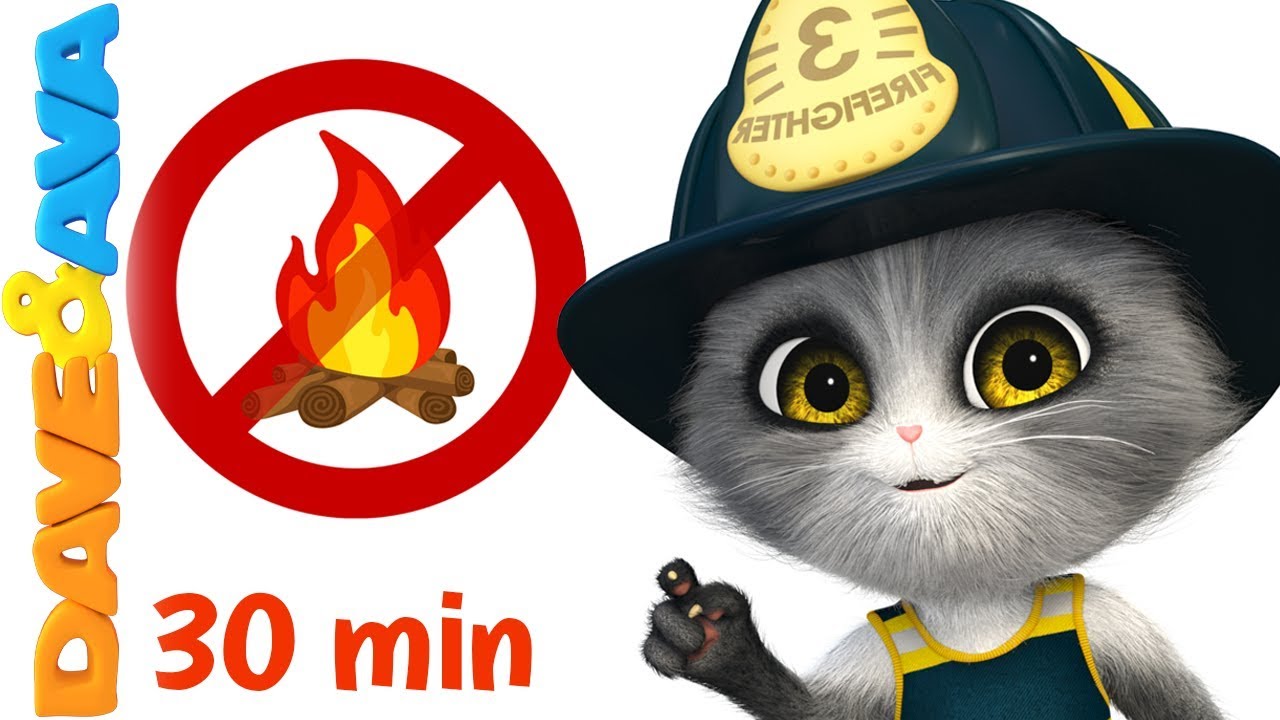 🚒 Five Little Firemen - Fire Truck |  Baby Songs and Nursery Rhymes | Dave and Ava 🚒