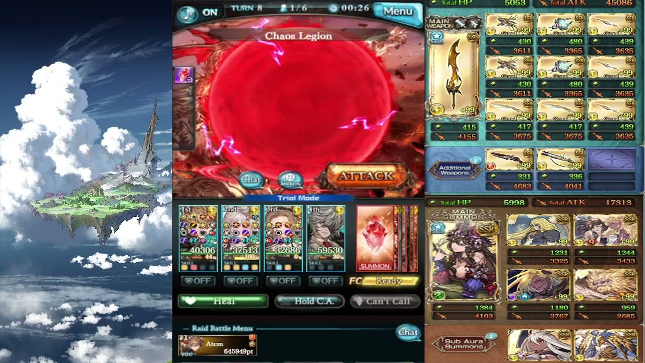 【Granblue Fantasy】Super Ultimate Bahamut 8 Turns burst with 2 Imperious Fury (Outdated)