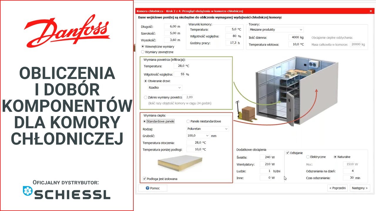 Danfoss, Webinarium - Obliczenia i dobór komponentów w programie Coolselector dla komory chłodniczej