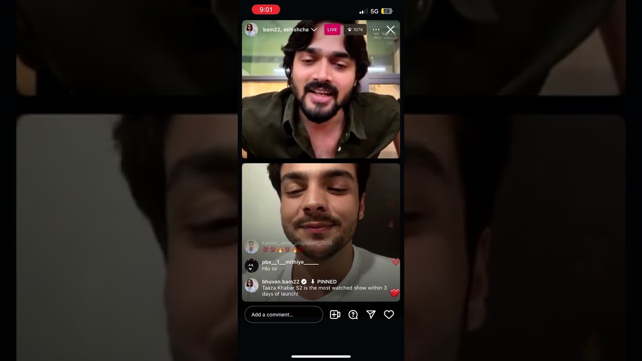 Bhuvan bam revels Ashish Chanchlani upcoming project in Instagram live