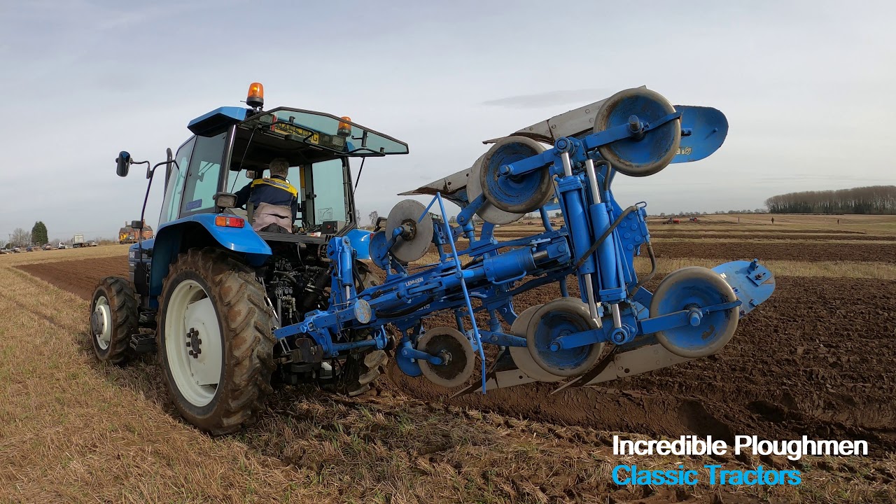 1995 Ford New Holland 7840 6.6 Litre 6-Cyl diesel Tractor (100 HP) with Lemken Plough