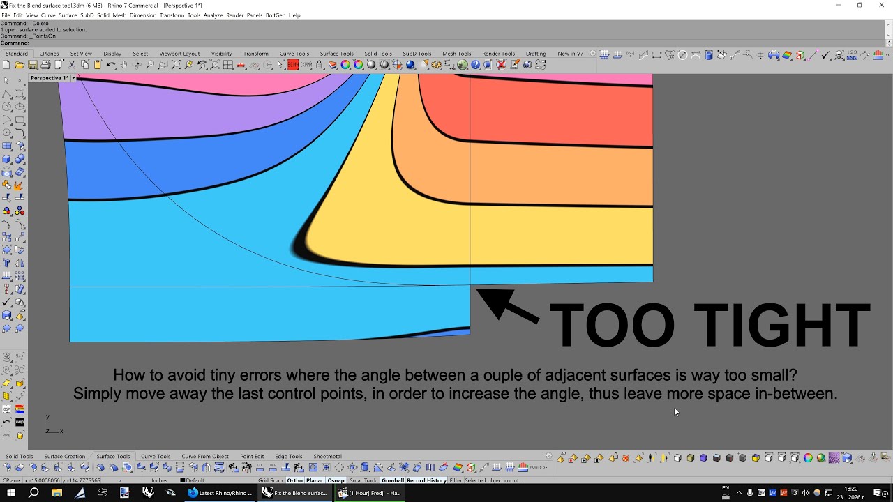 How to avoid extremely tight surface corners