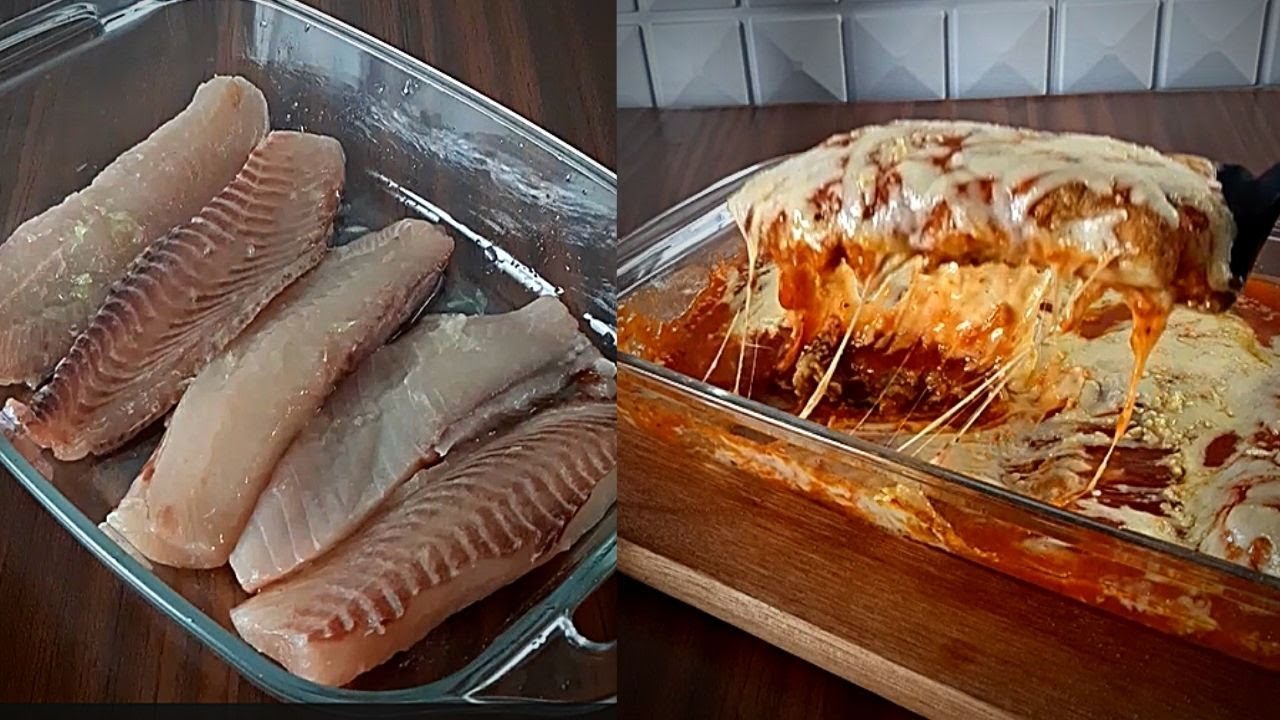 SEM FRITAR  - FIL&Eacute; DE PEIXE &Agrave; PARMEGIANA