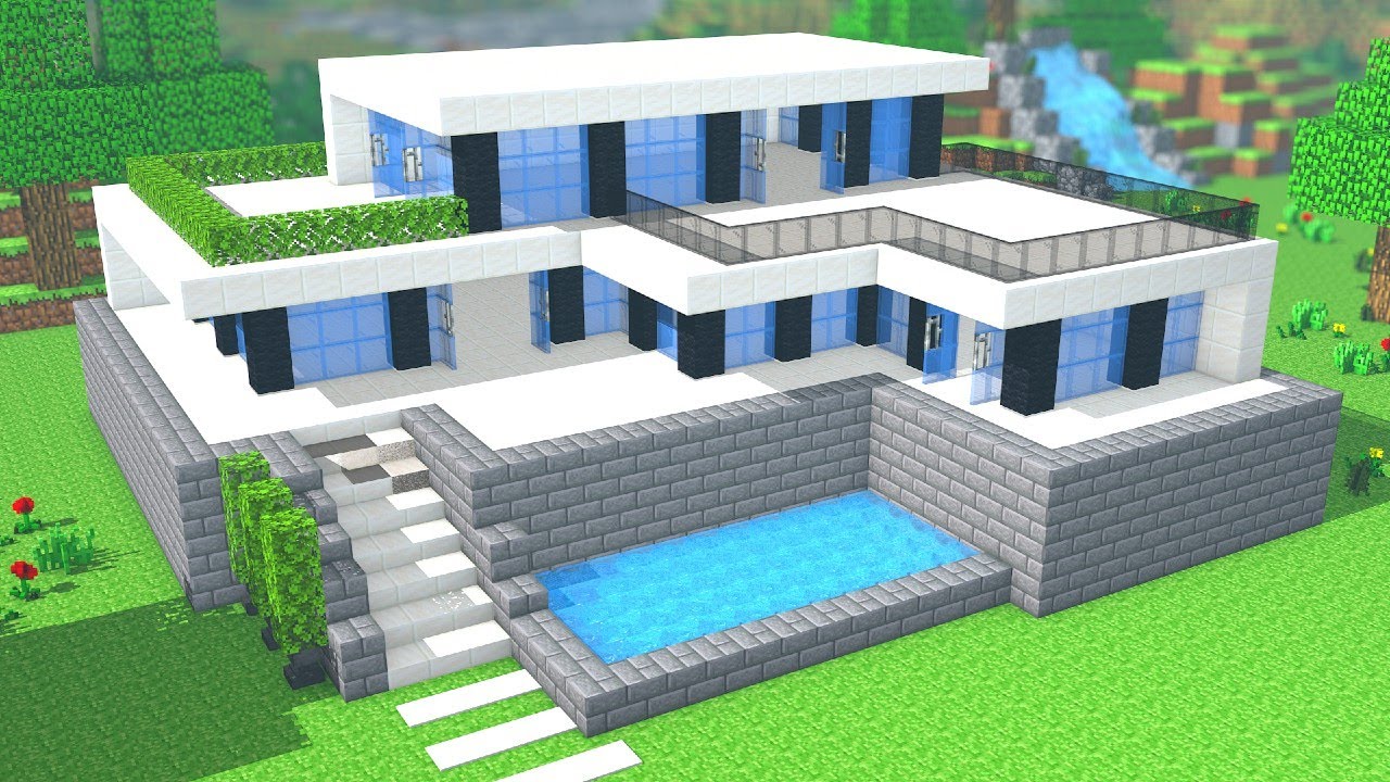 TUTO GRANDE MAISON MODERNE FACILE À FAIRE | Minecraft
