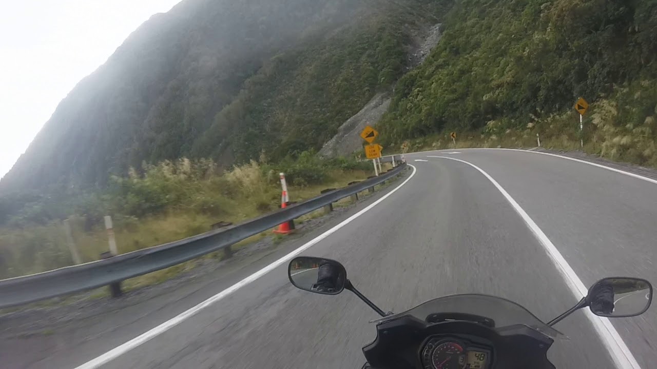 Arthur's Pass to Greymouth on my Suzuki GSX1250FA
