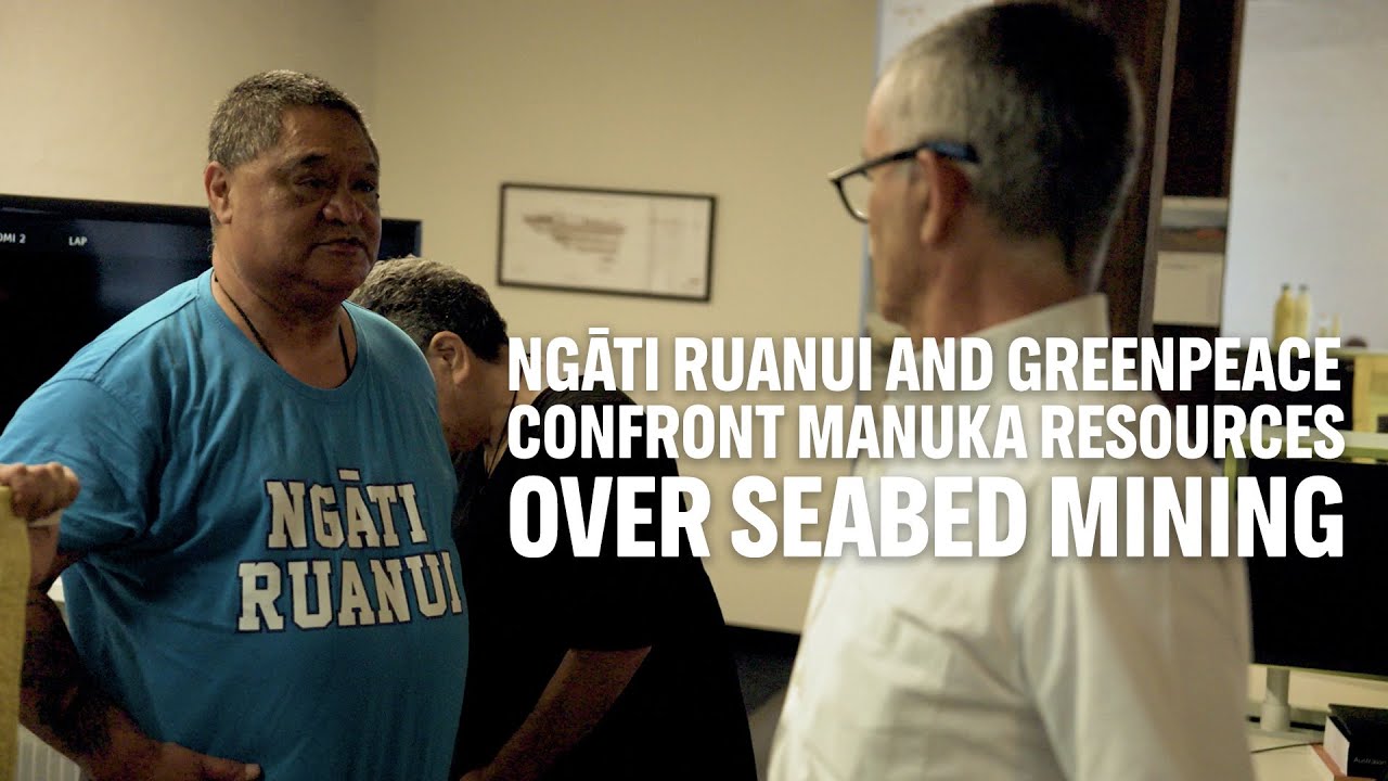 Representatives from Ngāti Ruanui confront seabed mining company Manuka Resources at their AGM