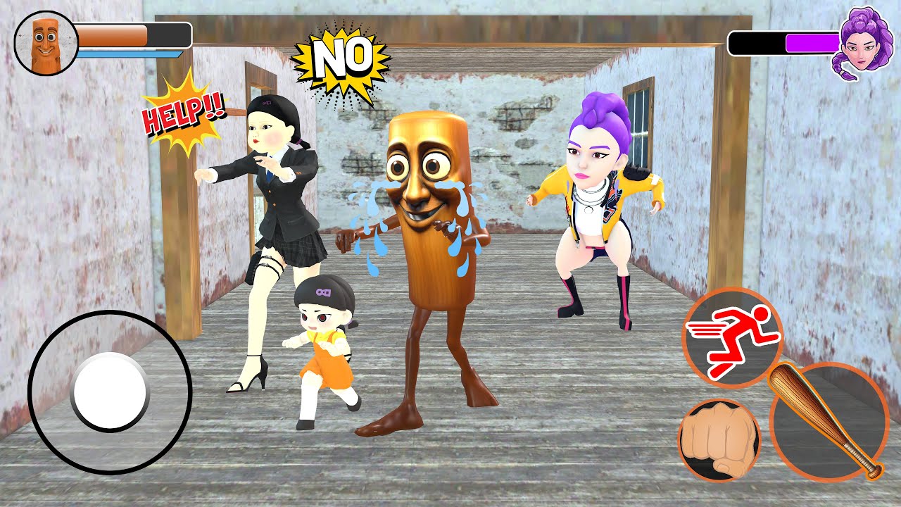 Playing as Tung Tung Sahur Family Running Away from Big Rumi in Granny House - Funny Animation