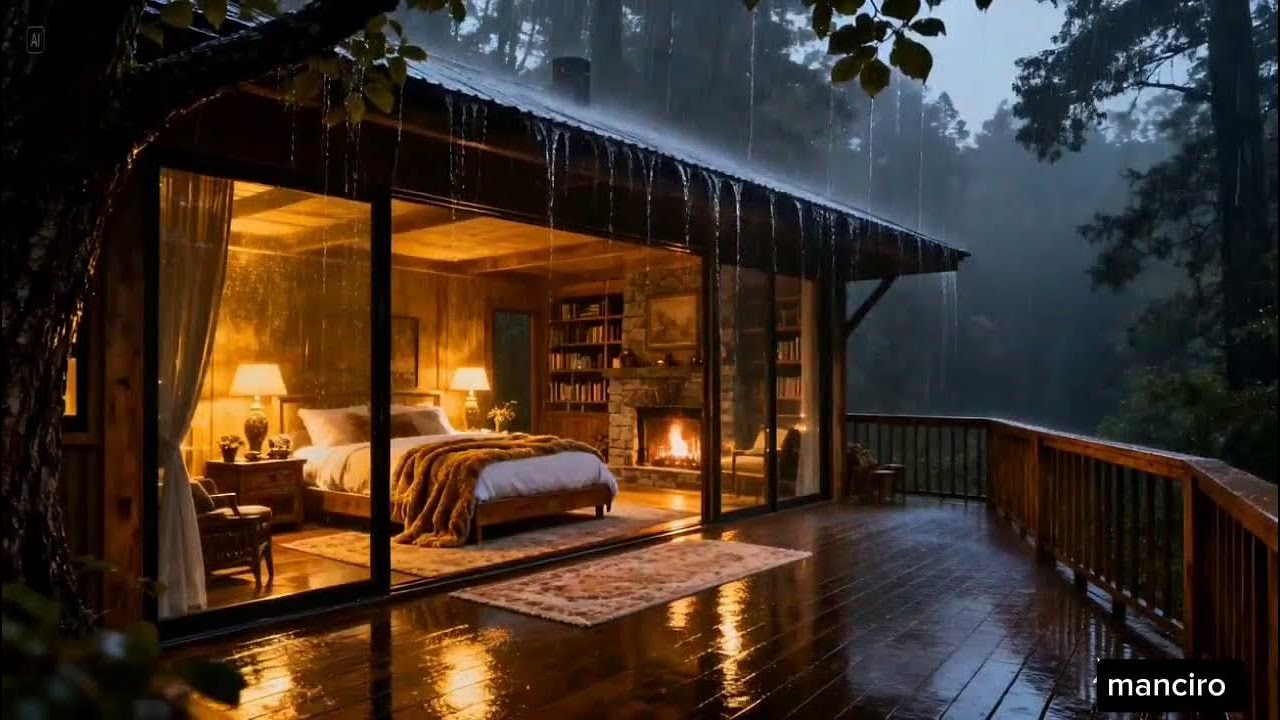 Torrential Rain Sounds at Night in the Forest 🌧️ | Deep Sleep, Relaxing Ambience & Insomnia Relief