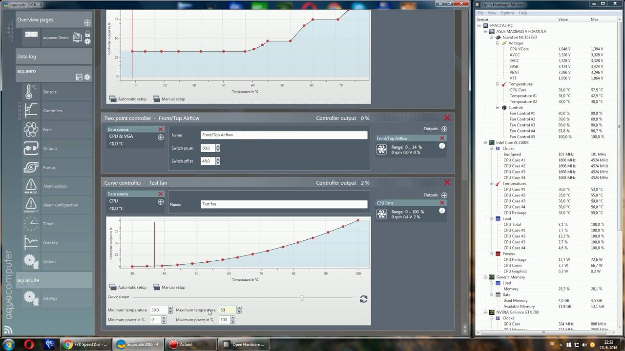 Aquasuite 2016 - automatic fan curve