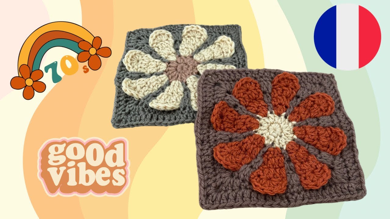 Confectionnez un Magnifique Granny Square Daisy Rétro : Tutoriel DIY 🌼🥰😱