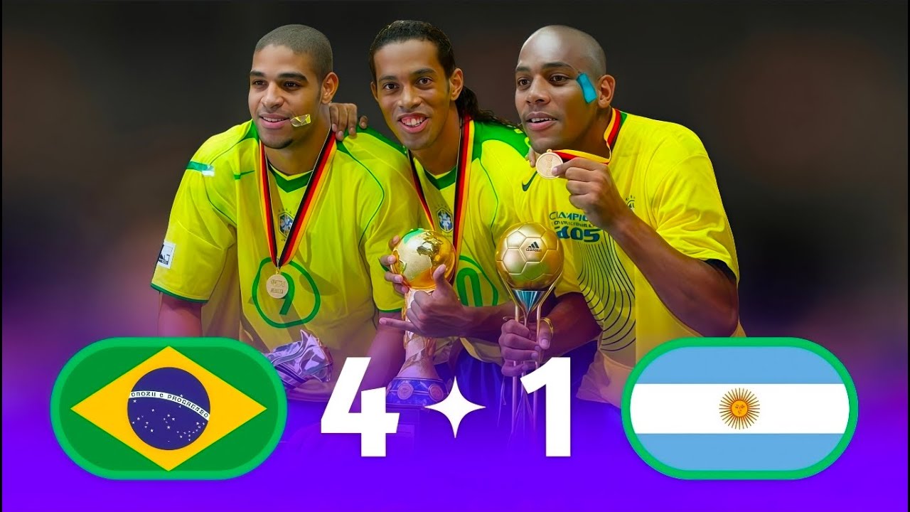 البرازيل 🇧🇷 الأرجنتين 🇦🇷  نهائي الأحلام 🔥السيليساو تقسو على التانكو 🤯🤯 نهائي كأس القارات 2005 1080p