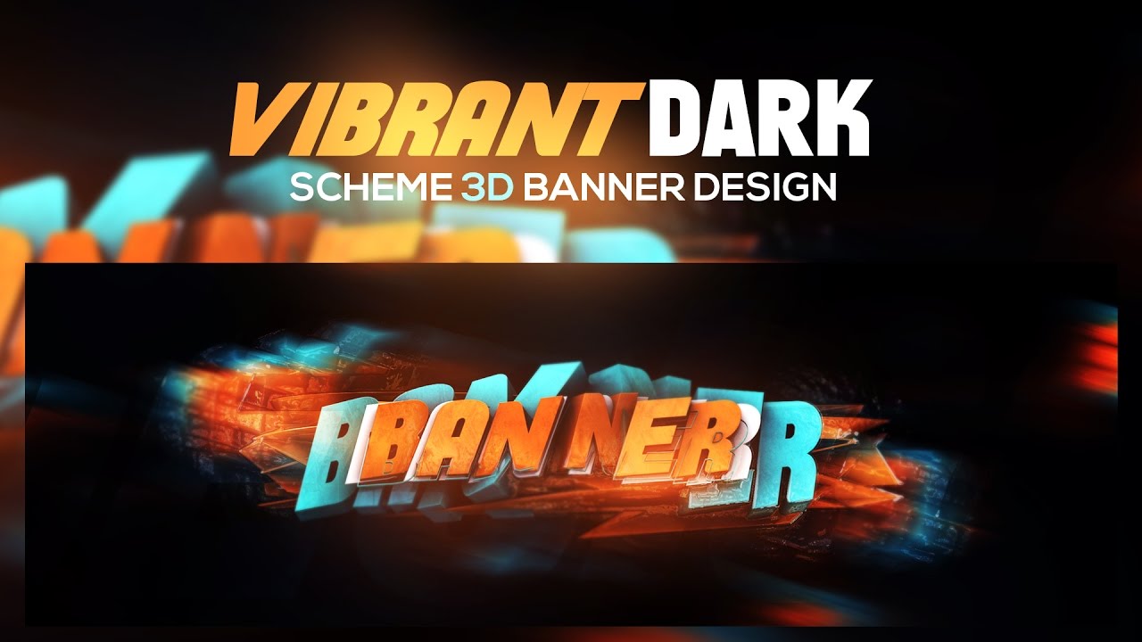 Photoshop/C4D Tutorial: Vibrant Dark Scheme 3D Banner Design