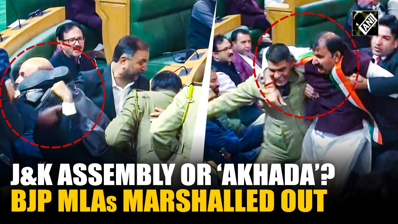 J&K Assembly turns into ‘Akhada’, BJP MLAs entering the well marshalled out on speaker’s orders