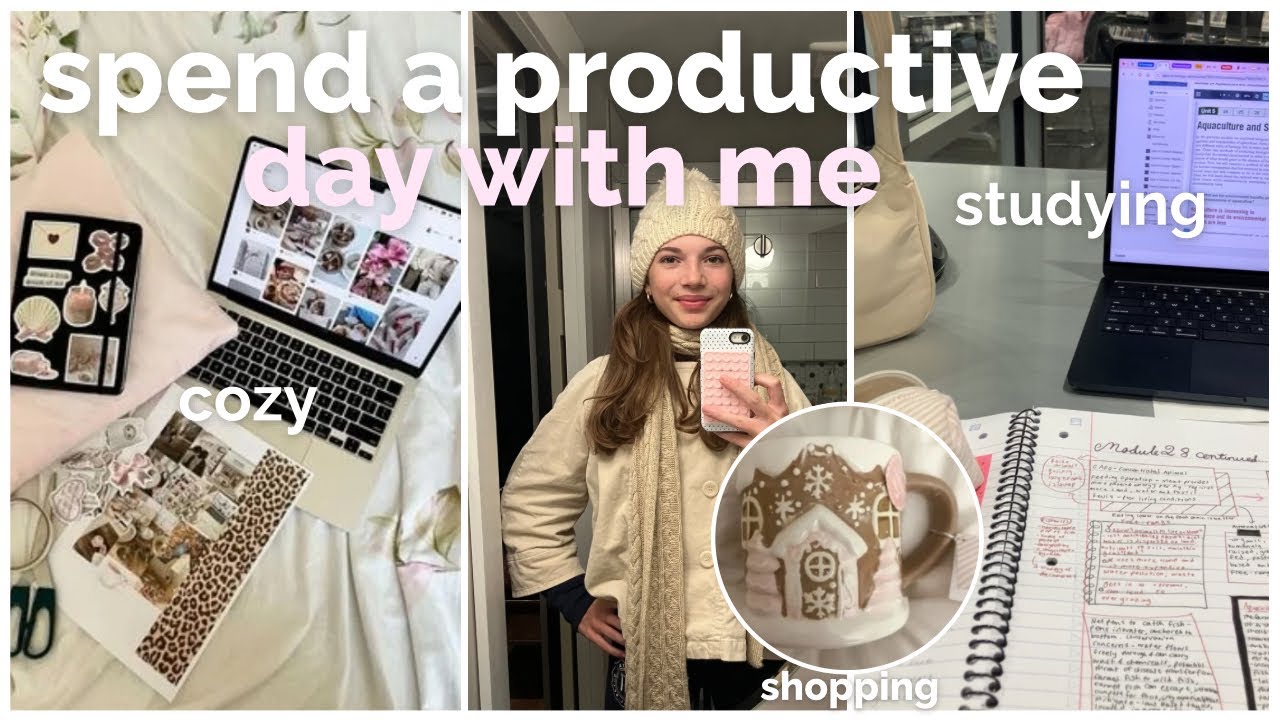 productive cozy day vlog 🎀 realistic day in my life (studying + shopping)