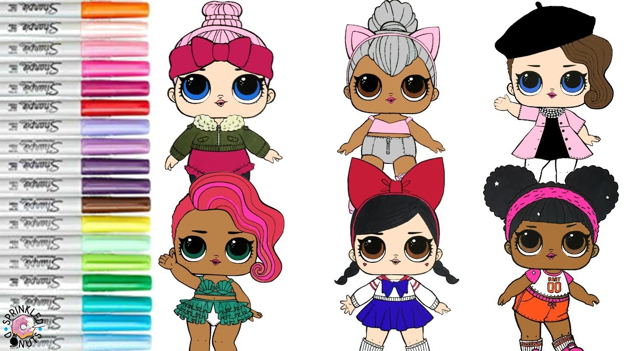 LOL Surprise Doll Coloring Book Compilation Kitty Queen Hoops Treasure Fanime | SPRiNKLED DONUTS