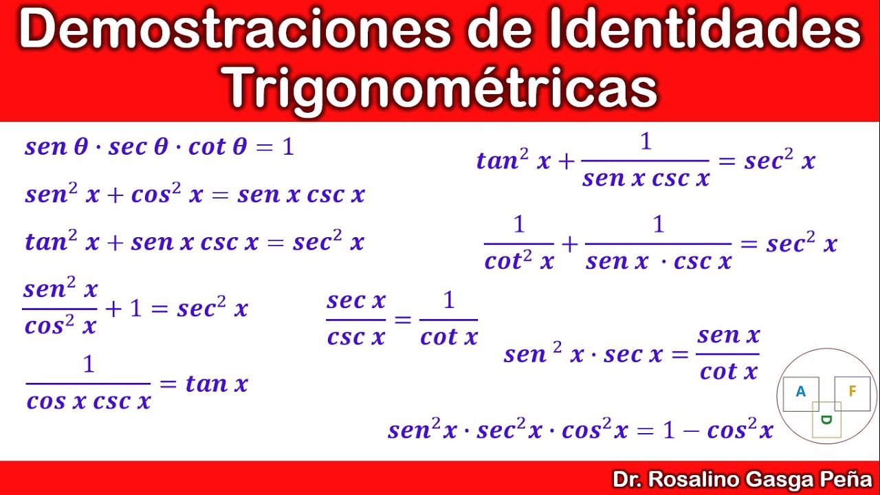 Identidades trigonométricas básicas + 10 ejercicios resueltos (demostraciones)