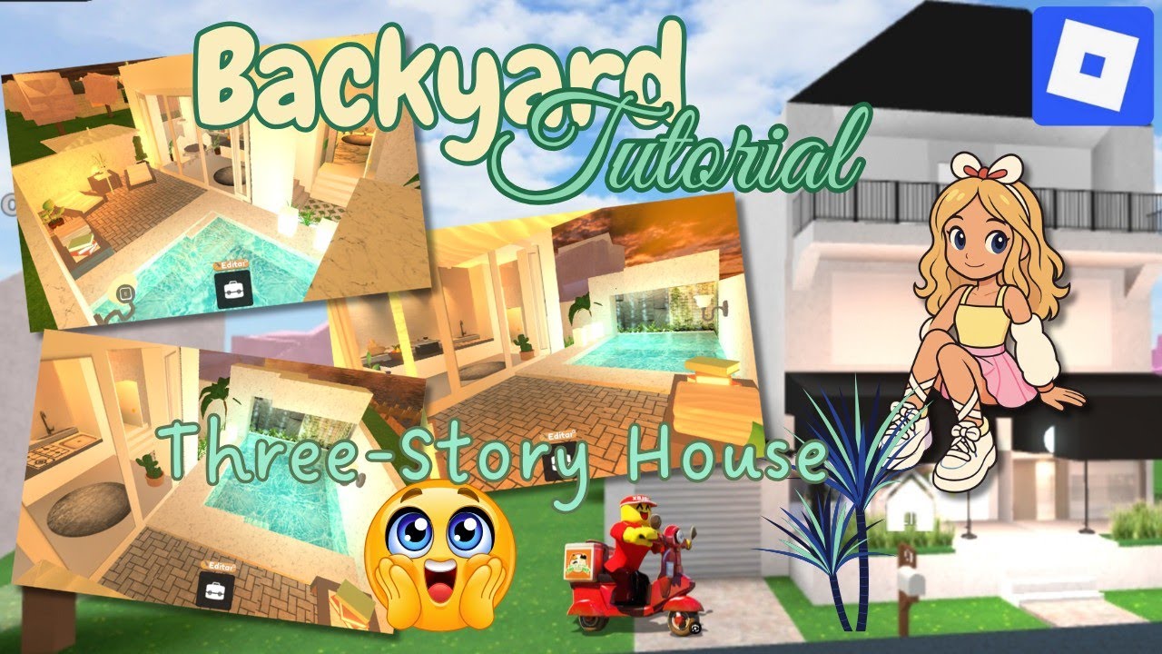 Backyard Tutorial - Three-Story House / Work at a Pizza Place #roblox