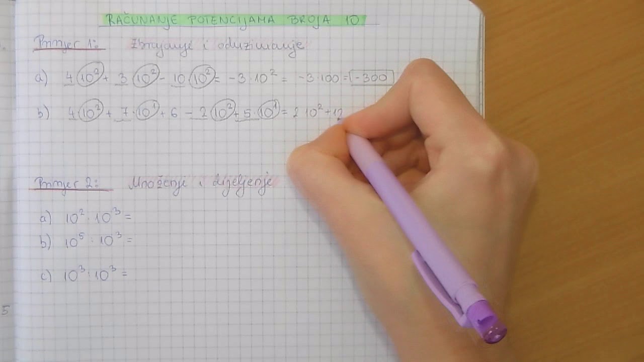 Računanje potencijama broja 10