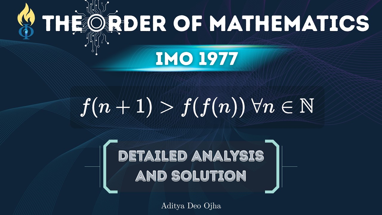 Wait... Is the Identity the ONLY Solution? | IMO 1977 | The Order of Mathematics | Aditya Deo Ojha