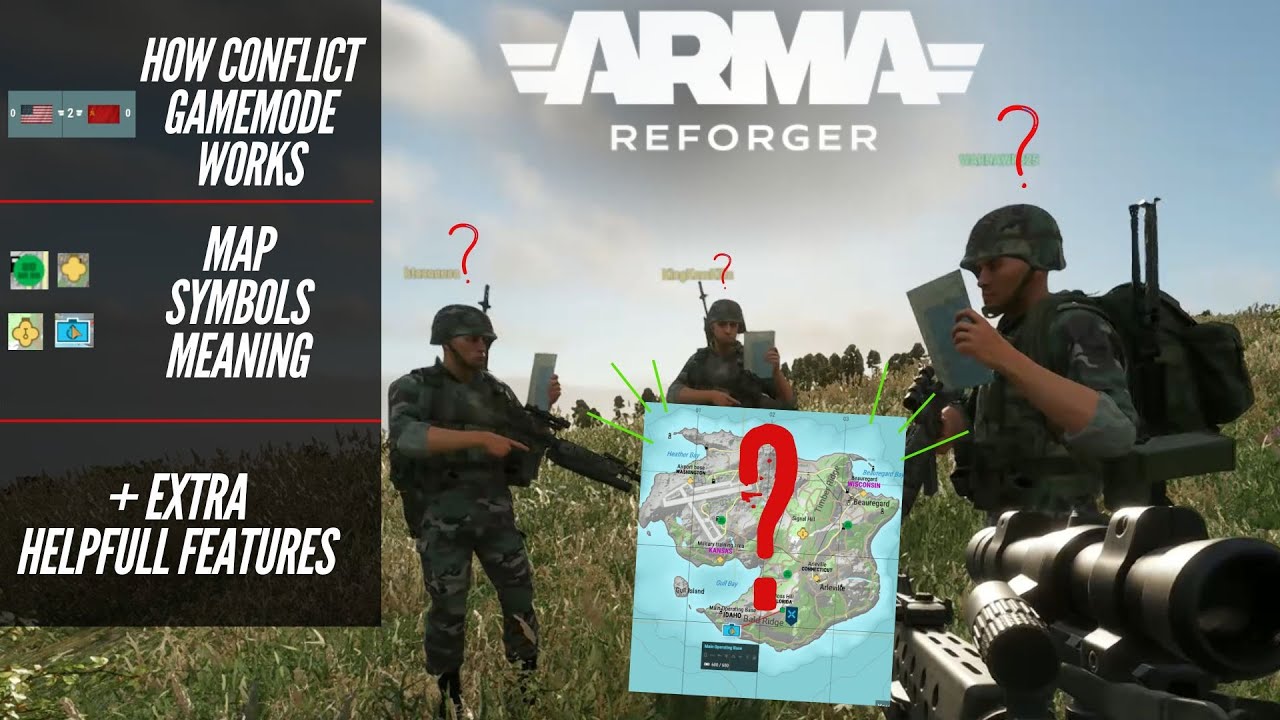 ARMA Reforger | Как работает режим игры «Конфликт» / ВАЖНЫЕ символы на карте