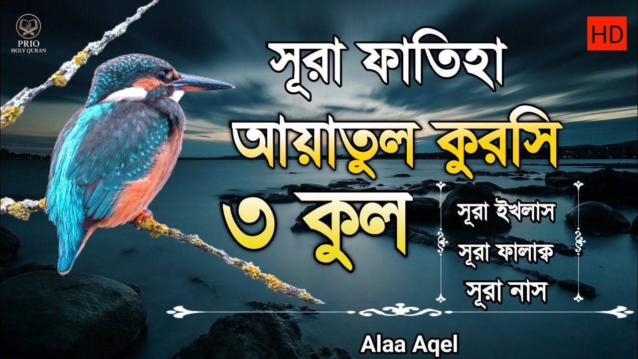 সূরা ফাতিহা আয়াতুল কুরসি ৩কুল | Surah Fatiha Ayatul kursi 3qul | quran recitation | Alaa Aqel 