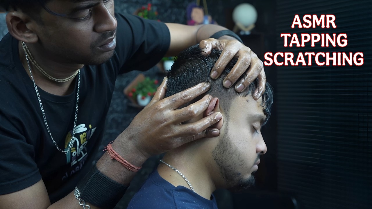 Rhythmic Tapping & Scratching with Deep Pressure Point Indian ASMR Head Massage Techniques #relaxing
