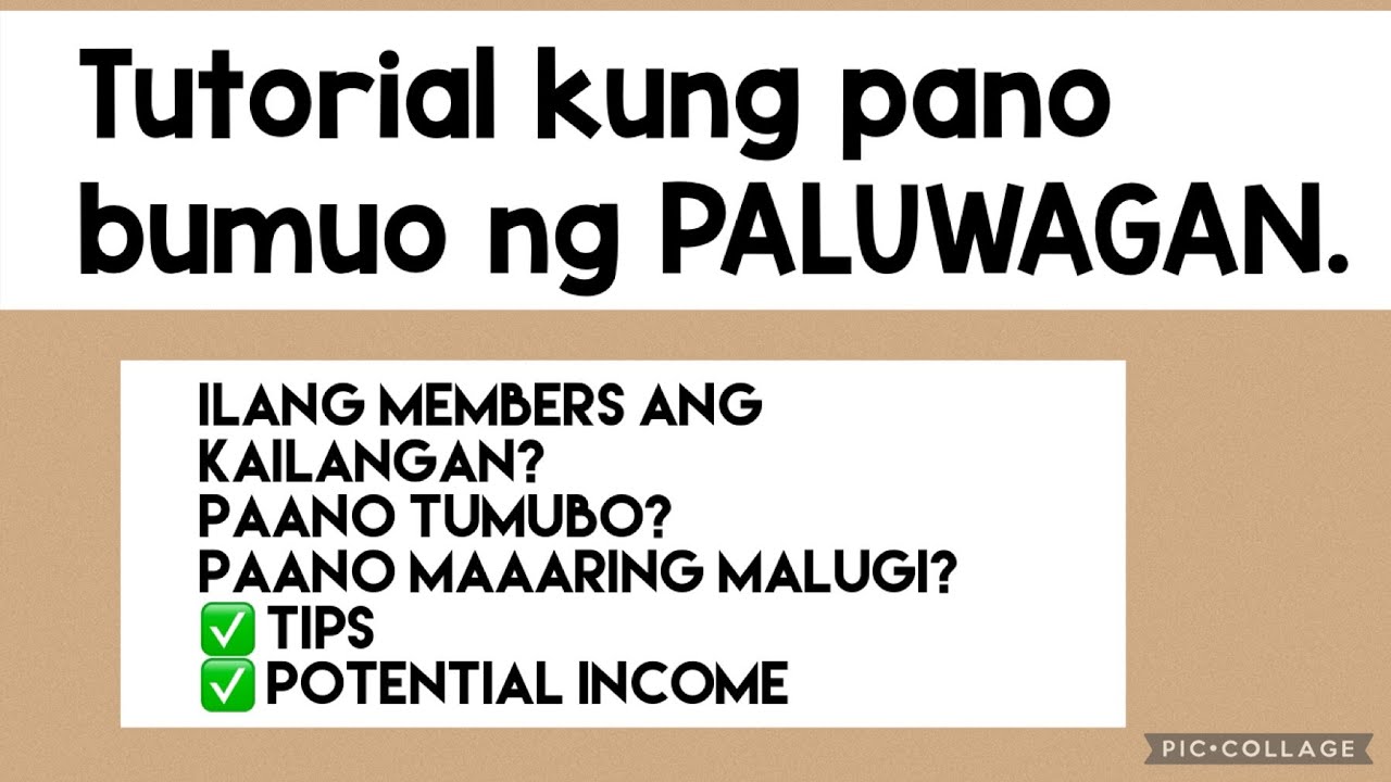 PAANO BUMUO NG PALUWAGAN